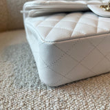 CHANEL Handbag Chanel 21A White Caviar Quilted Classic Flap Small LGHW -Knockoff
