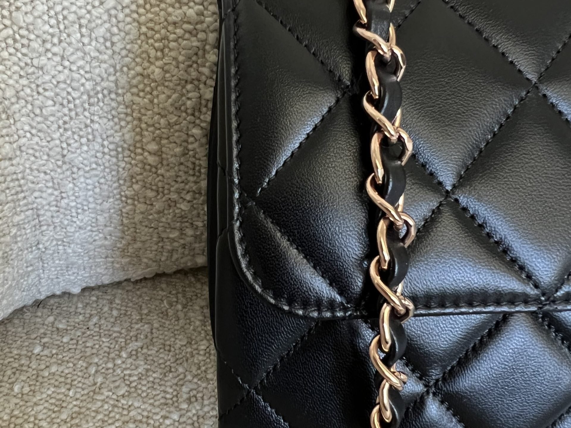 CHANEL Handbag Chanel 21B Black Lambskin Quilted Trendy CC Rose Gold Hardware -Knockoff
