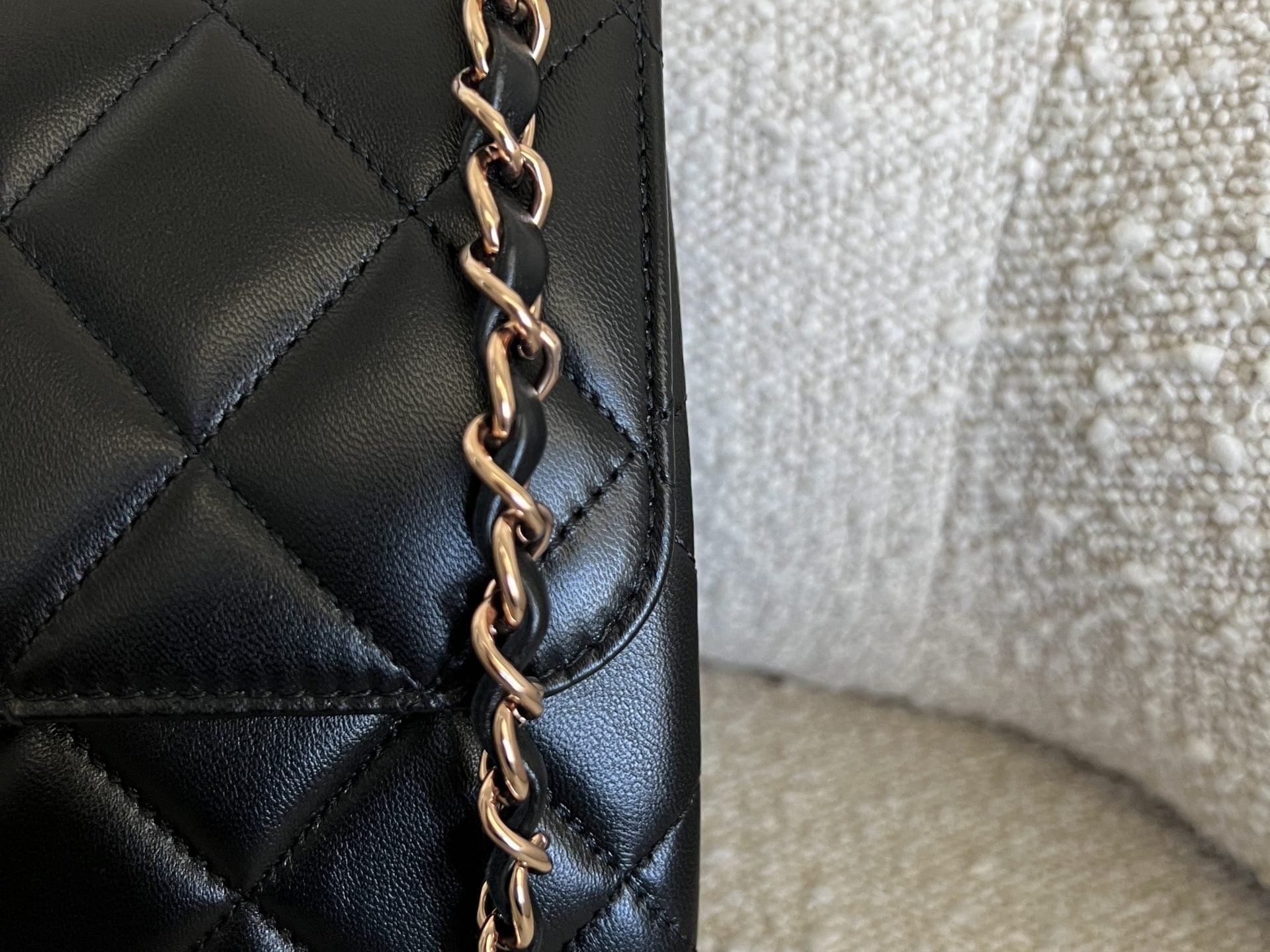 CHANEL Handbag Chanel 21B Black Lambskin Quilted Trendy CC Rose Gold Hardware -Knockoff
