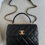 CHANEL Handbag Chanel 21B Black Lambskin Quilted Trendy CC Rose Gold Hardware -Knockoff
