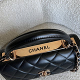 CHANEL Handbag Chanel 21B Black Lambskin Quilted Trendy CC Rose Gold Hardware -Knockoff
