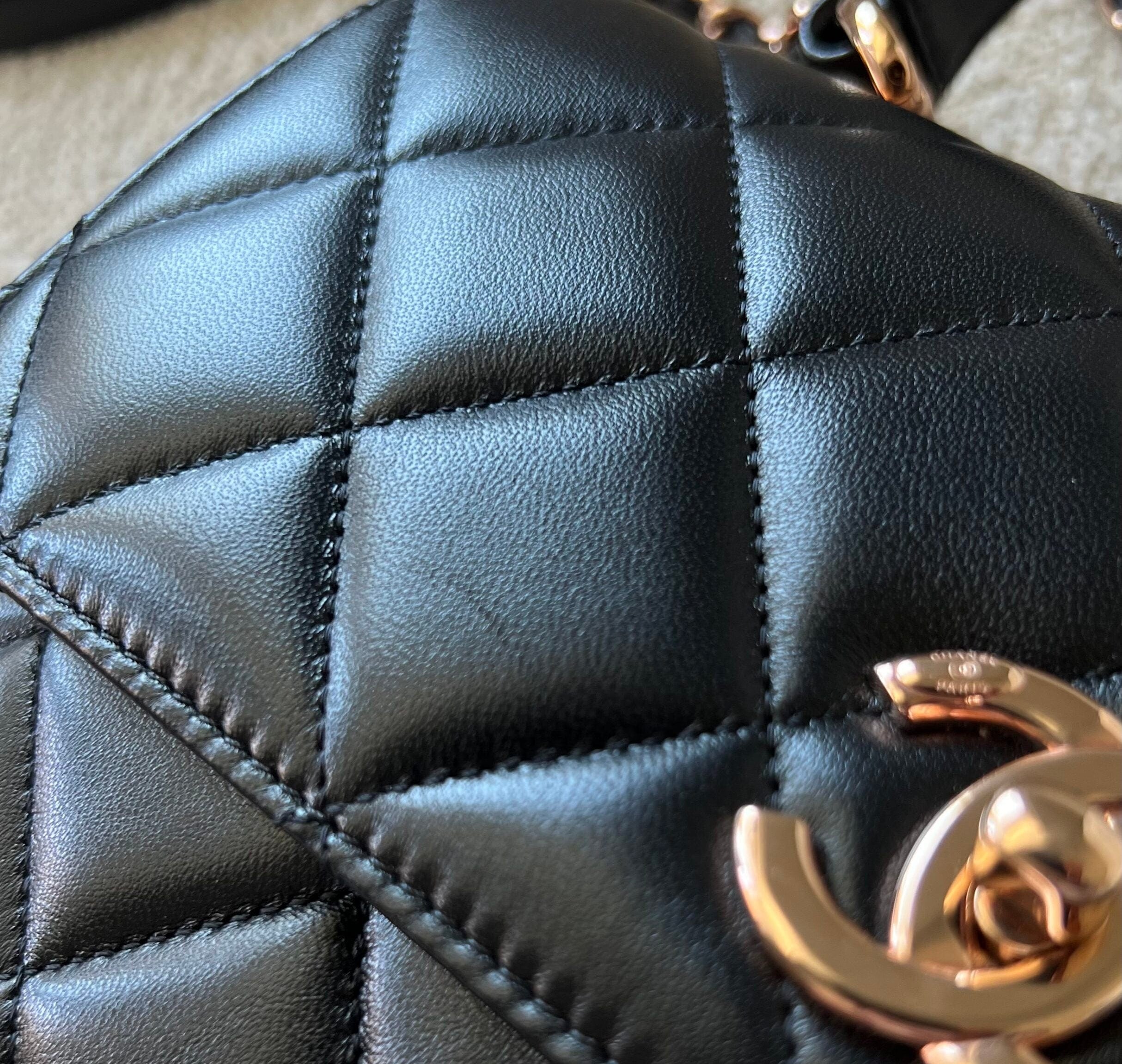 CHANEL Handbag Chanel 21B Black Lambskin Quilted Trendy CC Rose Gold Hardware -Knockoff
