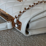 CHANEL Handbag Chanel 21B Small White Lambskin Quilted Trendy CC w/ Rose Gold Hardware -Knockoff
