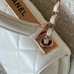 CHANEL Handbag Chanel 21B Small White Lambskin Quilted Trendy CC w/ Rose Gold Hardware -Knockoff
