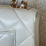 CHANEL Handbag Chanel 21B Small White Lambskin Quilted Trendy CC w/ Rose Gold Hardware -Knockoff
