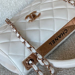 CHANEL Handbag Chanel 21B Small White Lambskin Quilted Trendy CC w/ Rose Gold Hardware -Knockoff
