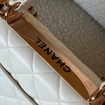 CHANEL Handbag Chanel 21B Small White Lambskin Quilted Trendy CC w/ Rose Gold Hardware -Knockoff
