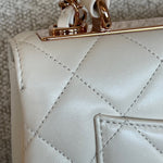 CHANEL Handbag Chanel 21B Small White Lambskin Quilted Trendy CC w/ Rose Gold Hardware -Knockoff
