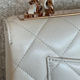 CHANEL Handbag Chanel 21B Small White Lambskin Quilted Trendy CC w/ Rose Gold Hardware -Knockoff
