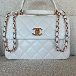 CHANEL Handbag Chanel 21B Small White Lambskin Quilted Trendy CC w/ Rose Gold Hardware -Knockoff
