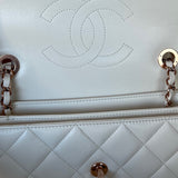 CHANEL Handbag Chanel 21B Small White Lambskin Quilted Trendy CC w/ Rose Gold Hardware -Knockoff
