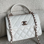 CHANEL Handbag Chanel 21B Small White Lambskin Quilted Trendy CC w/ Rose Gold Hardware -Knockoff
