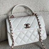 CHANEL Handbag Chanel 21B Small White Lambskin Quilted Trendy CC w/ Rose Gold Hardware -Knockoff
