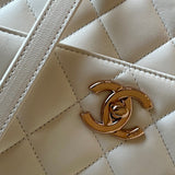 CHANEL Handbag Chanel 21B Small White Lambskin Quilted Trendy CC w/ Rose Gold Hardware -Knockoff
