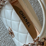 CHANEL Handbag Chanel 21B Small White Lambskin Quilted Trendy CC w/ Rose Gold Hardware -Knockoff
