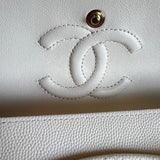 CHANEL Handbag Chanel 21B White Caviar Quilted Classic Flap Small LGHW -Knockoff
