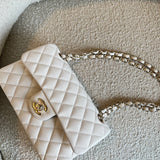 CHANEL Handbag Chanel 21B White Caviar Quilted Classic Flap Small LGHW -Knockoff
