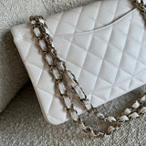 CHANEL Handbag Chanel 21B White Caviar Quilted Classic Flap Small LGHW -Knockoff
