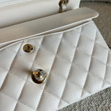 CHANEL Handbag Chanel 21B White Caviar Quilted Classic Flap Small LGHW -Knockoff
