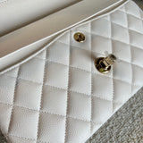 CHANEL Handbag Chanel 21B White Caviar Quilted Classic Flap Small LGHW -Knockoff
