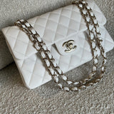 CHANEL Handbag Chanel 21B White Caviar Quilted Classic Flap Small LGHW -Knockoff
