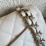 CHANEL Handbag Chanel 21B White Caviar Quilted Classic Flap Small LGHW -Knockoff
