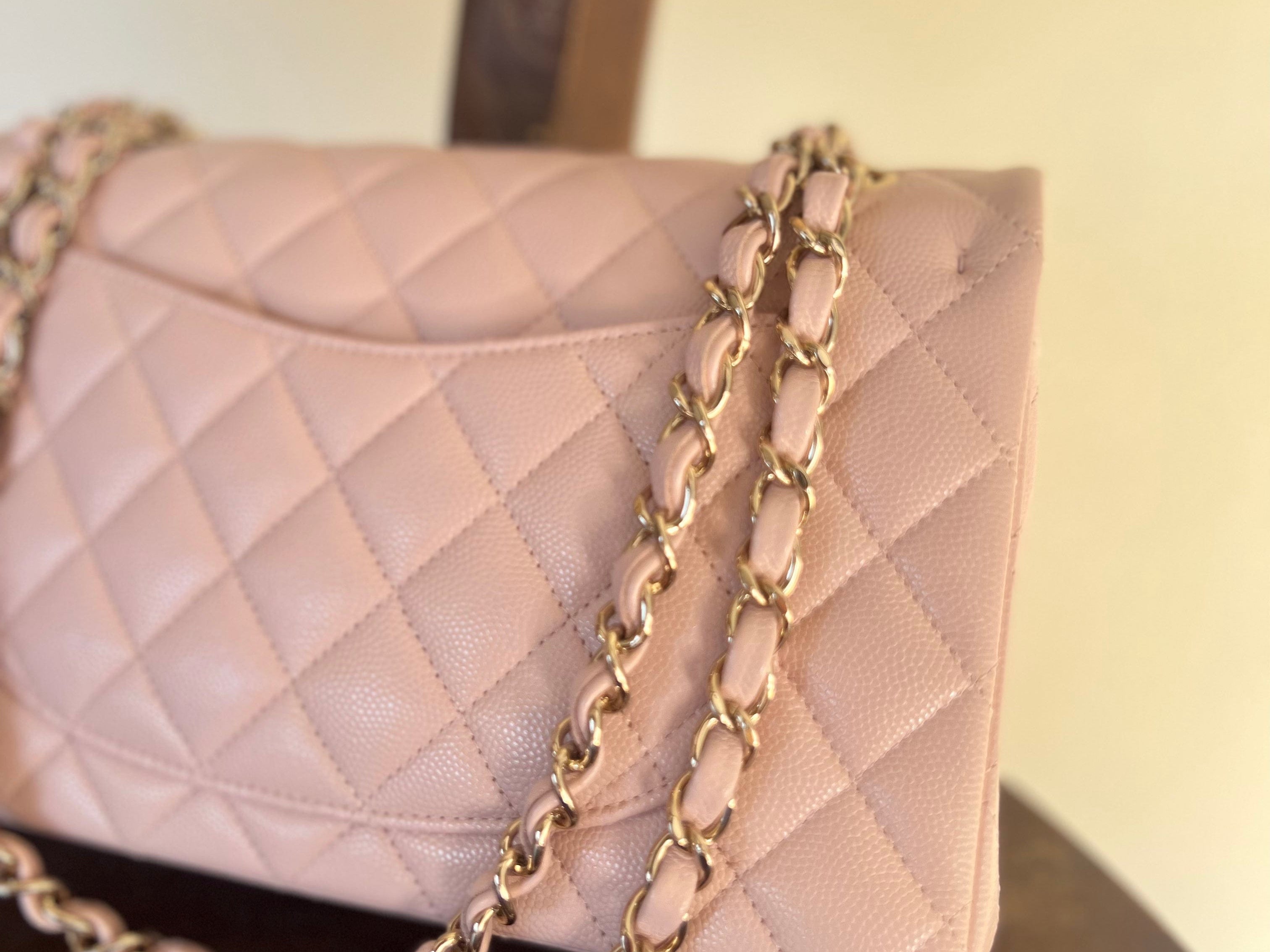 CHANEL Handbag CHANEL 21C LIGHT PINK CAVIAR QUILTED CLASSIC FLAP SMALL LIGHT GOLD HARDWARE -Knockoff
