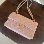 CHANEL Handbag CHANEL 21C LIGHT PINK CAVIAR QUILTED CLASSIC FLAP SMALL LIGHT GOLD HARDWARE -Knockoff
