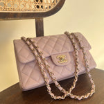 CHANEL Handbag CHANEL 21C LIGHT PINK CAVIAR QUILTED CLASSIC FLAP SMALL LIGHT GOLD HARDWARE -Knockoff
