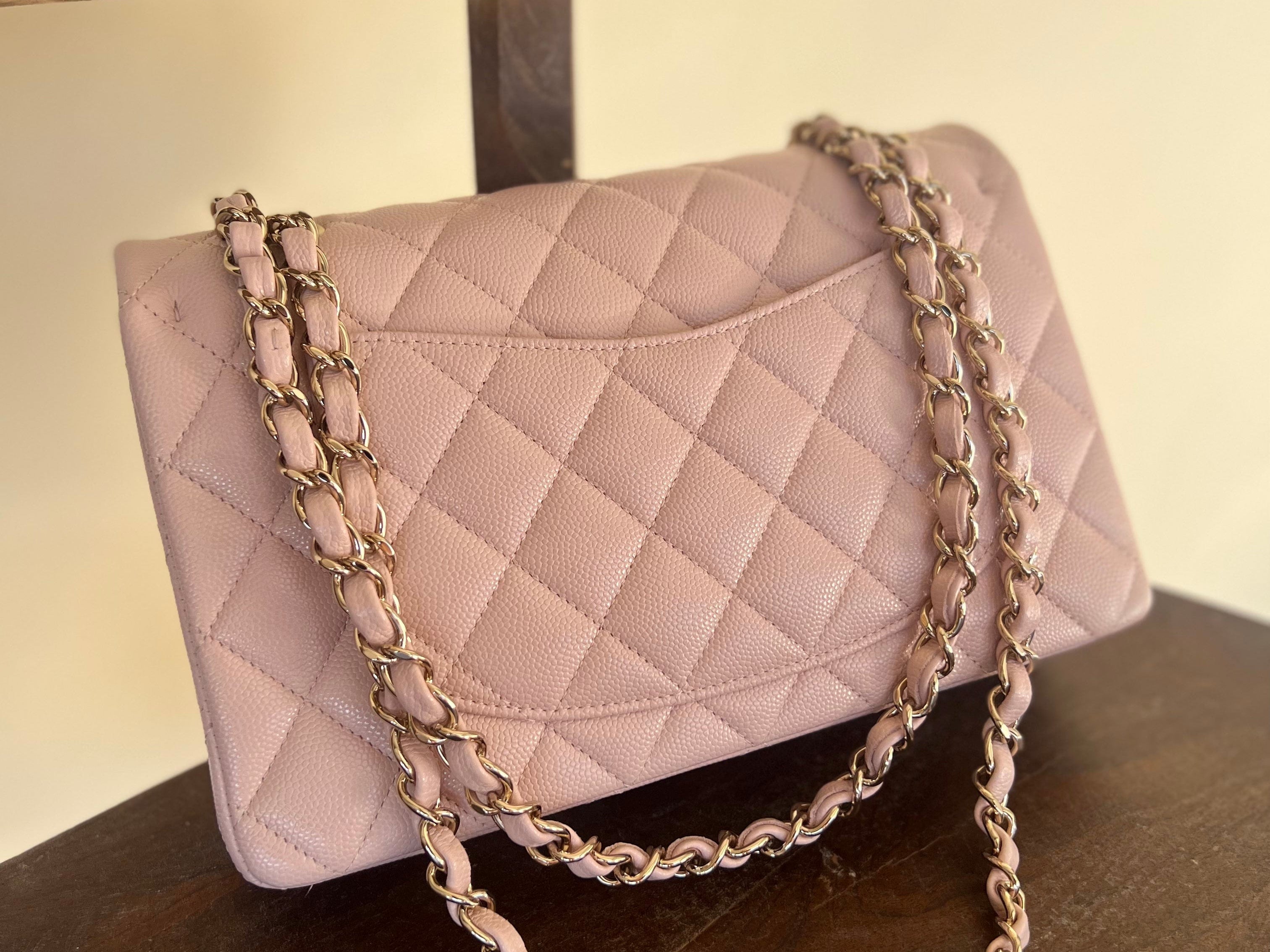 CHANEL Handbag CHANEL 21C LIGHT PINK CAVIAR QUILTED CLASSIC FLAP SMALL LIGHT GOLD HARDWARE -Knockoff
