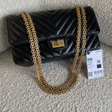 CHANEL Handbag Chanel 21K Reissue 2.55 Black Chevron Aged Calfskin Quilted 225 (Medium) AGHW -Knockoff
