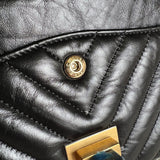 CHANEL Handbag Chanel 21K Reissue 2.55 Black Chevron Aged Calfskin Quilted 225 (Medium) AGHW -Knockoff
