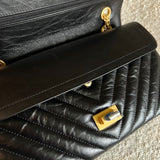 CHANEL Handbag Chanel 21K Reissue 2.55 Black Chevron Aged Calfskin Quilted 225 (Medium) AGHW -Knockoff
