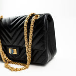 CHANEL Handbag Chanel 21K Reissue 2.55 Black Chevron Aged Calfskin Quilted 225 (Medium) AGHW -Knockoff
