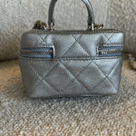 CHANEL Handbag Chanel 21S Metallic Silver Micro Vanity Grained Calfskin SHW -Knockoff
