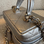 CHANEL Handbag Chanel 21S Metallic Silver Micro Vanity Grained Calfskin SHW -Knockoff
