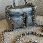 CHANEL Handbag Chanel 21S Metallic Silver Micro Vanity Grained Calfskin SHW -Knockoff
