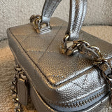 CHANEL Handbag Chanel 21S Metallic Silver Micro Vanity Grained Calfskin SHW -Knockoff
