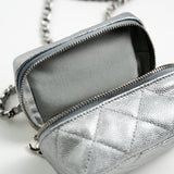 CHANEL Handbag Chanel 21S Metallic Silver Micro Vanity Grained Calfskin SHW -Knockoff
