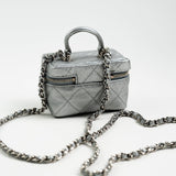 CHANEL Handbag Chanel 21S Metallic Silver Micro Vanity Grained Calfskin SHW -Knockoff
