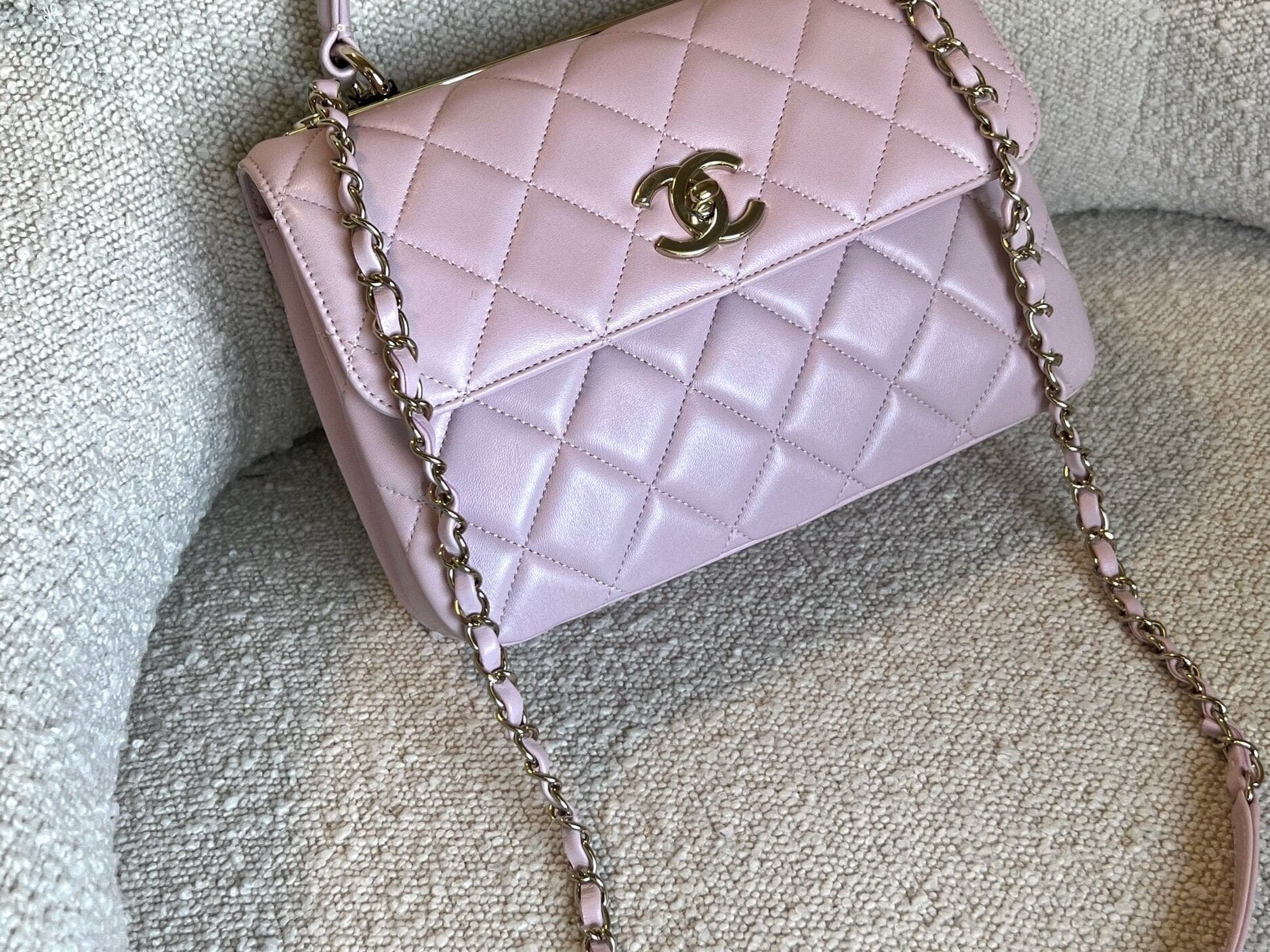 CHANEL Handbag Chanel 21S Small Light Pink Lambskin Quilted Trendy CC LGHW -Knockoff
