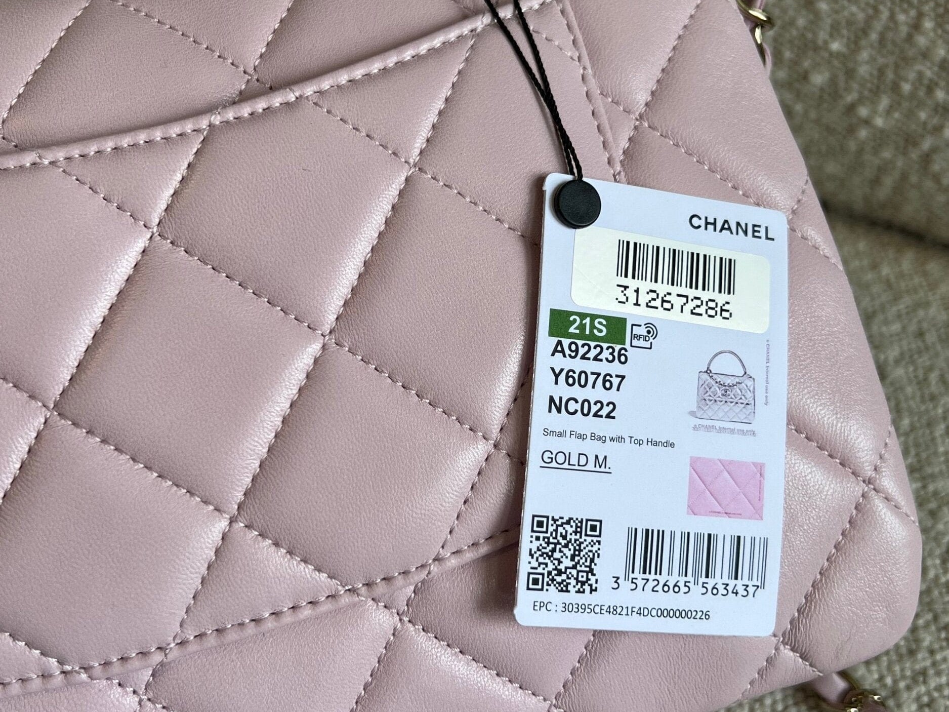 CHANEL Handbag Chanel 21S Small Light Pink Lambskin Quilted Trendy CC LGHW -Knockoff
