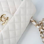 CHANEL Handbag Chanel 21S White Caviar Quilted Classic Flap Small LGHW -Knockoff
