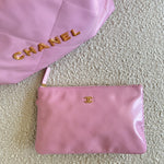 CHANEL Handbag Chanel 22 Pink Shiny Calfskin Quilted Drawstring Bag Small GHW -Knockoff
