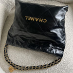 CHANEL Handbag Chanel 22 Shiny Calfskin Quilted Drawstring Bag GHW -Knockoff
