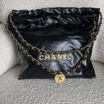 CHANEL Handbag Chanel 22 Shiny Calfskin Quilted Drawstring Bag GHW -Knockoff
