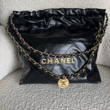 CHANEL Handbag Chanel 22 Shiny Calfskin Quilted Drawstring Bag GHW -Knockoff
