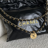 CHANEL Handbag Chanel 22 Shiny Calfskin Quilted Drawstring Bag GHW -Knockoff
