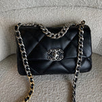 CHANEL Handbag Chanel 22C Black Lambskin Quilted 19 Flap Small MHW -Knockoff
