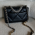 CHANEL Handbag Chanel 22C Black Lambskin Quilted 19 Flap Small MHW -Knockoff
